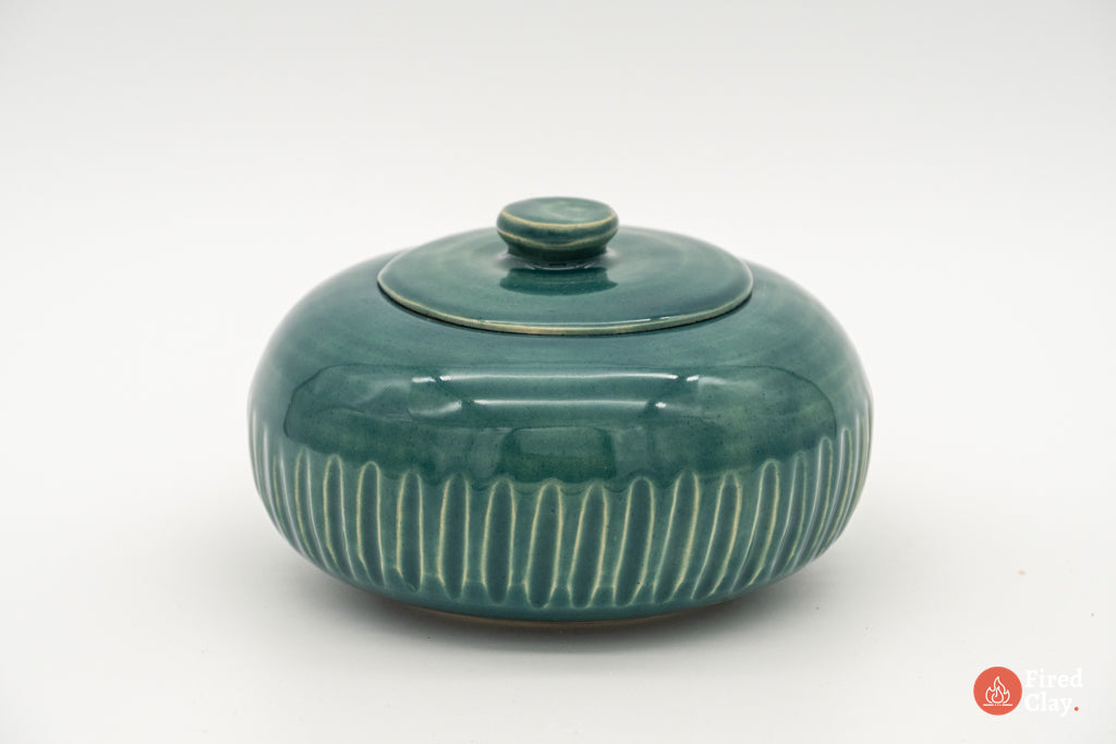 Fluted Lidded Jar
