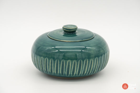 Fluted Lidded Jar