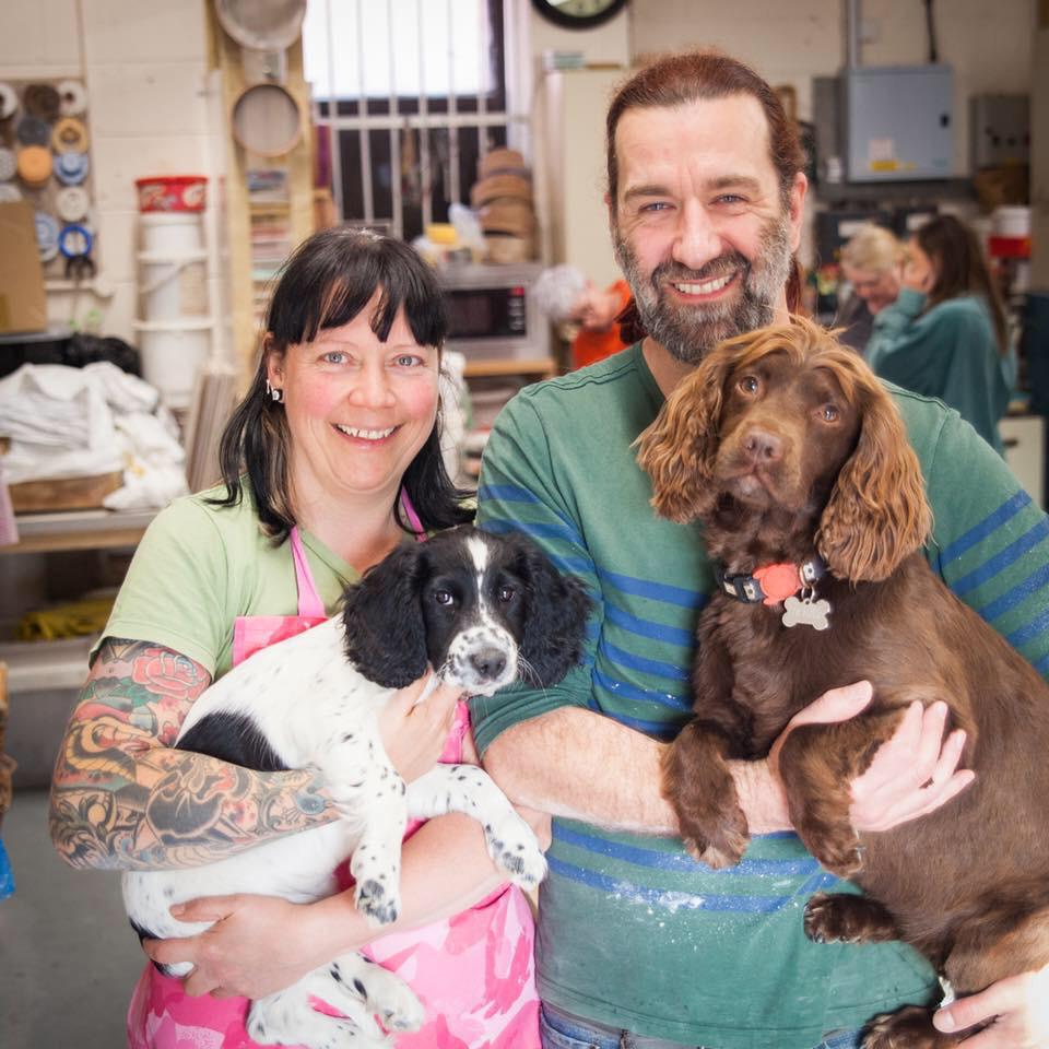 Diane and Marvin with their two helpers Maggie and Sally